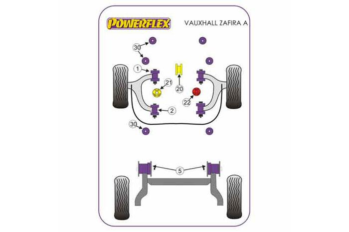 EXH016, Opel Zafira A (1999-2004), Universal Exhaust Mount Quantity as required A=56mm B=38mm, 1 stuk(s) benodigd  per auto, 1 stuk(s) in verpakking, prijs per set van 1 stuk(s)