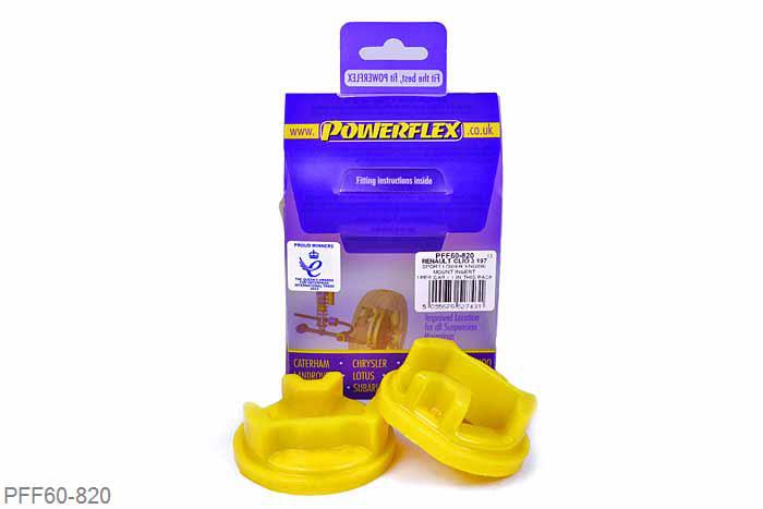 PFF60-820, Renault Scenic  II (2003-2009), Lower Engine Mount Insert Fits Clio III Sport & Megane II Sport models inc RS. - This is an insert that fits into and fills voids in the original rubber bush in lower engine mount OE part numbers: 8200042454. This mount is rubber coated. it has been  superseded with an alloy extruded bracket part number 8200777542 the insert wont fit the later part., 1 stuk(s) benodigd  per auto, 1 stuk(s) in verpakking, prijs per set van 1 stuk(s)