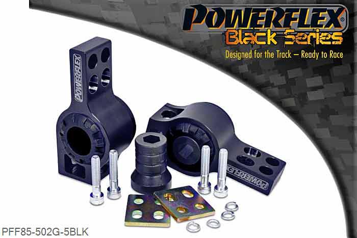 PFF85-502G-5BLK, VW Passat B6 Typ3C (2006-2012) Front Wishbone Rear Bush Anti-Lift & Caster Offset, This polyurethane bush fits into the rear position of the front arm and provides anti-lift properties and 1 of caster offset. It is designed to complement PFF85-501G that fits into the front position of the same arm to provide +/- 0.5 degrees of camber adjustment.  This part replaces OE number: 8J0199231 & 3C0199231D, 2 stuk(s) benodigd  per auto, 2 stuk(s) in verpakking, prijs per set van 2 stuk(s)