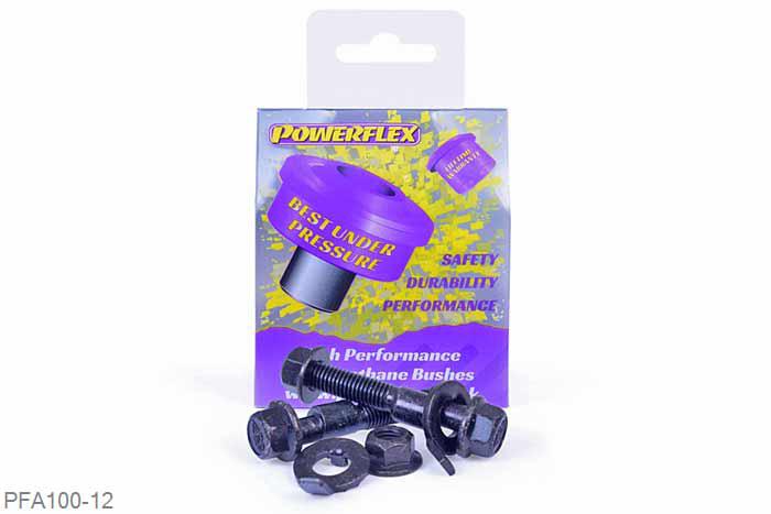PFA100-12, Audi 80, 90 inc Avant (1973 - 1996) PowerAlign Camber Bolt Kit (12mm), Kit contains 2 camber bolts, tab washers and nuts. Camber adjusting bolt to replace the original 12mm bolt. This fits 2 bolt hub to strut models only. Check bolt diameter.                      Why not add our Magnetic Camber Gauge to your tool kit so that you can make pit garage adjustments to your suspension using PowerAlign Camber Bolts....Click HERE for more information 12mm, 1 stuk(s) benodigd  per auto, 1 stuk(s) in verpakking, prijs per set van 1 stuk(s)