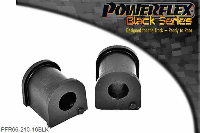 PFR66-210-16BLK, Saab 9-5 (1998-2010) YS3E Rear Anti Roll Bar Bush 16mm,  16mm, 2 stuk(s) benodigd  per auto, 2 stuk(s) in verpakking, prijs per set van 2 stuk(s)