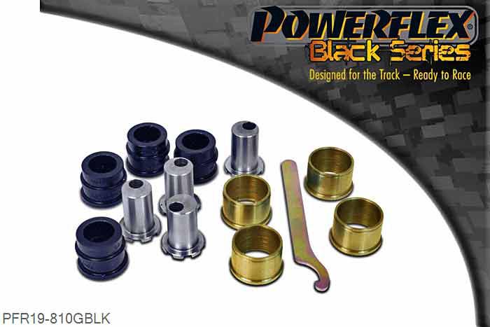 PFR19-810GBLK, Ford Focus Mk1 ST Rear Upper Control Arm Camber Adjustable Bush, PFF19-810G is an on-car adjustable version of our popular PFR19-810 bush and is designed to provide +/- 1 degree of camber adjustment. This part replaces OE numbers: 1061659, 1136072, 1329730, 1448127, 1517403, 1M515500AC, 1M515500BA, 31201356, 31212503, 31277305, 6M515500BA, 8671921, 8M515500AA, 8M515500AB, 98AG5500AG, 98AG5500BF, 98AGG5K653DA, BBM228C10, BP4K28C10B., 4 stuk(s) benodigd  per auto, 4 stuk(s) in verpakking, prijs per set van 4 stuk(s)