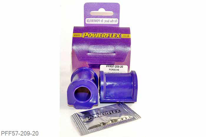 PFF57-209-20, Porsche 964 (1989 - 1994), Rear Anti Roll Bar Bush 20mm For the 911 Classic models from 1977 on, for models 1974 to 1977 use 4 x PFR57-412-*. * Please measure anti roll bar diameter before ordering. Bush Style:- D shaped. 20mm, 2 stuk(s) benodigd  per auto, 2 stuk(s) in verpakking, prijs per set van 2 stuk(s)
