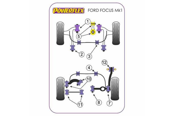 EXH013, Ford Focus Mk1 ST, Exhaust Mounts 3 of this particular mount can be fitted to the Ford Focus. If you require the full amount please order 3 parts., 1 stuk(s) benodigd  per auto, 1 stuk(s) in verpakking, prijs per set van 1 stuk(s)