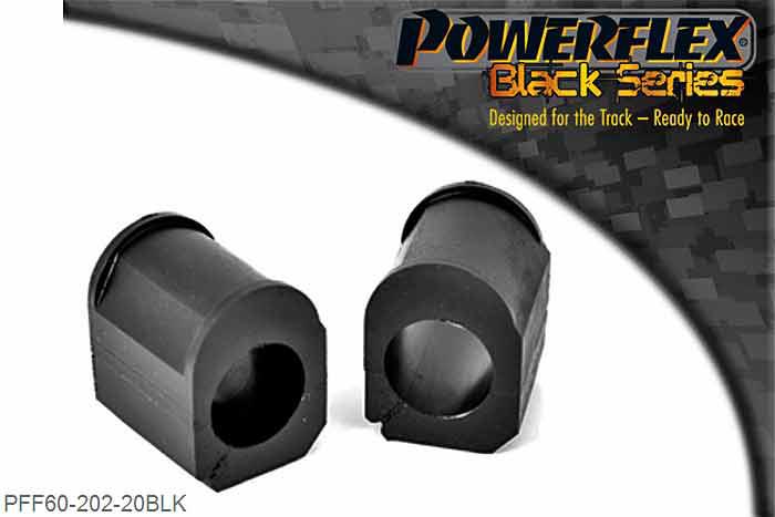 PFF60-202-20BLK, Renault Twingo II (2007 - 2014) Front Anti Roll Bar Chassis Mount Bush 20mm, Fits Clio And 16V Models - Check anti roll bar diameter before ordering 20mm, 2 stuk(s) benodigd  per auto, 2 stuk(s) in verpakking, prijs per set van 2 stuk(s)