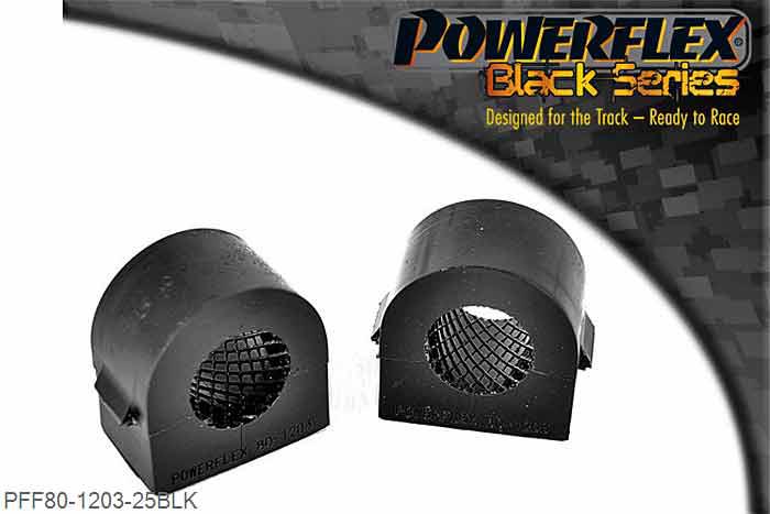 PFF80-1203-25BLK, Cadillac BLS (2005 - 2010) Front Anti Roll Bar Mounting Bush 25mm (2 Piece), This replaces the original 2 piece design. For the single piece design please use PFF66-503-*. For Astra MK5 single piece design, please use PFF80-1303-*, 2 stuk(s) benodigd  per auto, 2 stuk(s) in verpakking, prijs per set van 2 stuk(s)