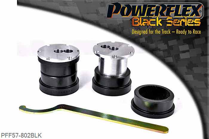 PFF57-802BLK, Porsche 997 inc. Turbo Front Track Control Arm Outer Bush, Caster Adjustable, PFF57-802 allows the caster angle to be adjusted on-car., 2 stuk(s) benodigd  per auto, 2 stuk(s) in verpakking, prijs per set van 2 stuk(s)
