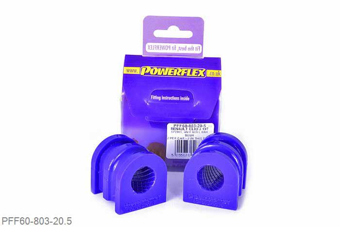 PFF60-803-20.5, Nissan Micra (K12) (2003 - 2009), Front Anti Roll Bar Bush 20.5mm This part replaces OE numbers: 7701062549 and 7701059966. This bush is half the length of the bracket and uses a spacer, for models with full bush with no spacer use PFF60-503-*. 20.5mm, 2 stuk(s) benodigd  per auto, 2 stuk(s) in verpakking, prijs per set van 2 stuk(s)