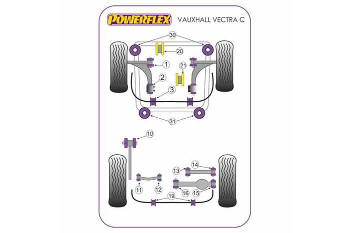 EXH016, Opel Vectra C (2002-2008), Universal Exhaust Mount Quantity as required A=56mm B=38mm, 1 stuk(s) benodigd  per auto, 1 stuk(s) in verpakking, prijs per set van 1 stuk(s)