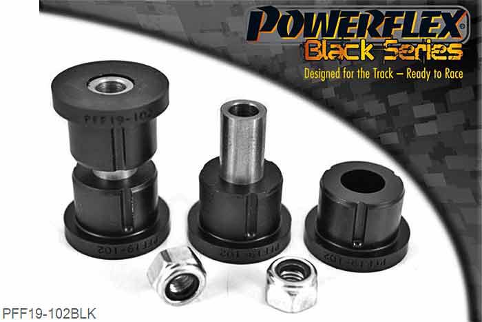 PFF19-102BLK, Ford Fiesta Mk1 and 2 All Types (1976-1989) Front Inner Track Control Arm Bush, Please check bolt head size for 17mm use PFF19-102 & for 19mm use PFF19-103., 2 stuk(s) benodigd  per auto, 2 stuk(s) in verpakking, prijs per set van 2 stuk(s)