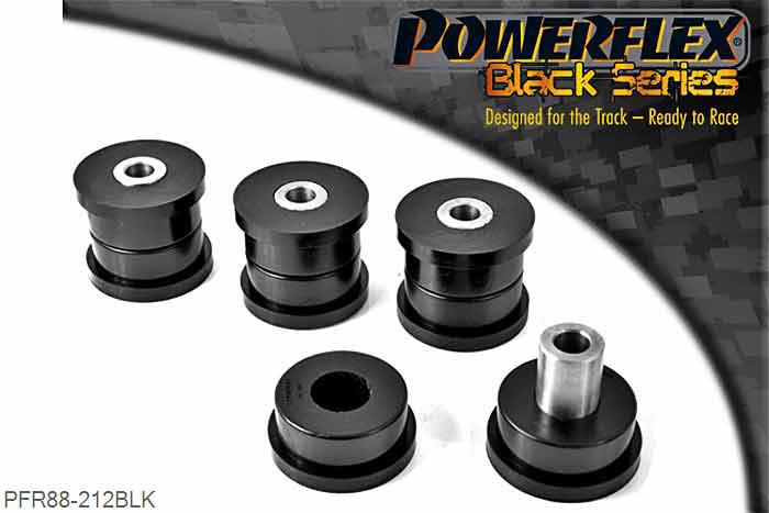 PFR88-212BLK, Volvo 260 (1975 -1985) Rear Upper Trailing Arm Bush, PFR88-212 fits arms with a parallel hole, not for tapered holes. - OE Nr 1273622, 4 stuk(s) benodigd  per auto, 4 stuk(s) in verpakking, prijs per set van 4 stuk(s)