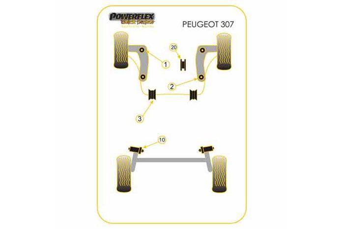 EXH017, Peugeot 307 (2001-2011) Universal Exhaust Mount, Quantity as required, 1 stuk(s) benodigd  per auto, 1 stuk(s) in verpakking, prijs per set van 1 stuk(s)