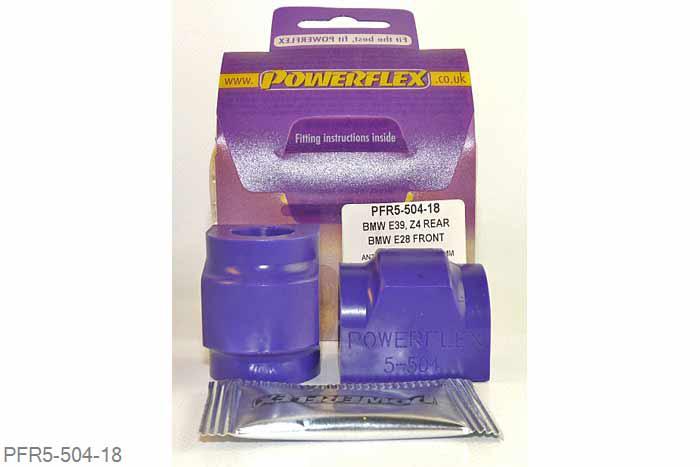 PFR5-504-18, BMW E46 3 Series Xi/XD (4 Wheel Drive), Rear Roll Bar Mounting Bush 18mm Please check anti roll bar diameter before ordering - Some part numbers may be described as for the rear but are also for the front anti roll bar on some models. It will not fit E24 6 series models built before 05/1982. 18mm, 2 stuk(s) benodigd  per auto, 2 stuk(s) in verpakking, prijs per set van 2 stuk(s)