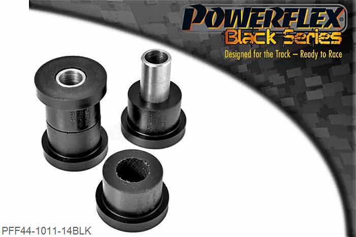 PFF44-1011-14BLK, Mitsubishi Lancer Evolution 7-8-9 (inc 260) Front Wishbone Front Bush, Check bolt size. This bush uses a 14mm Bolt. For 12mm bolt use PFF44-101BLK., 2 stuk(s) benodigd  per auto, 2 stuk(s) in verpakking, prijs per set van 2 stuk(s)