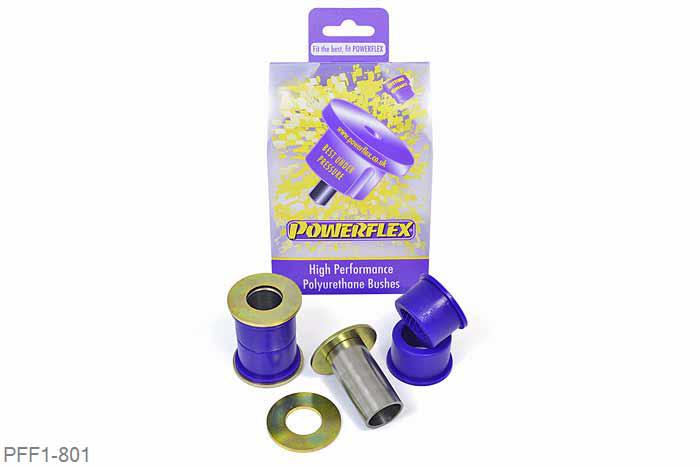 PFF1-801, Fiat Coupe (1993-2000), Brava, Bravo, Marea (1995-2001), Front Lower Wishbone Front Bush These bushes are designed to fit genuine control arms. If non genuine arms are fitted and you find the stainless steel sleeve not to fit onto the wishbone, please contact us with dimensions of the wishbone pin as you will require modified sleeves. WE RECOMMEND THE USE OF LOCTITE 648 OR 848 TO SECURE CENTRE SLEEVE TO ARM, 2 stuk(s) benodigd  per auto, 2 stuk(s) in verpakking, prijs per set van 2 stuk(s)