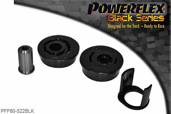 PFF60-522BLK, Renault Megane II inc RS 225, R26 and Cup (2002 - 2008) Upper Right Engine Mounting Bush, This part replaces the original bush in bracket OE number: 8200355673 to fit 1.5 and 2.0L diesel models. PFF60-522 is designed to allow a controlled amount of engine movement through voids in the material. The kit includes a polyurethane insert that is designed to further reduce engine movement, perfect for track days or vehicles running increased power., 1 stuk(s) benodigd  per auto, 1 stuk(s) in verpakking, prijs per set van 1 stuk(s)