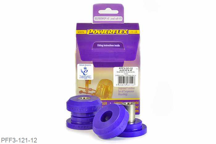 PFF3-121-12, Audi Coupe Quattro (1985-1996) Quattro (1980-1991) Quattro Sport (1984-1985), Front Subframe Rear Bush 12mm Check bolt diameter, this bush uses a 12mm bolt. For bushes which have a 10mm bolt use PFF3-121-10. It replaces OE part number 8A0 199 419A. 12mm Bore Sleeve, 2 stuk(s) benodigd  per auto, 2 stuk(s) in verpakking, prijs per set van 2 stuk(s)