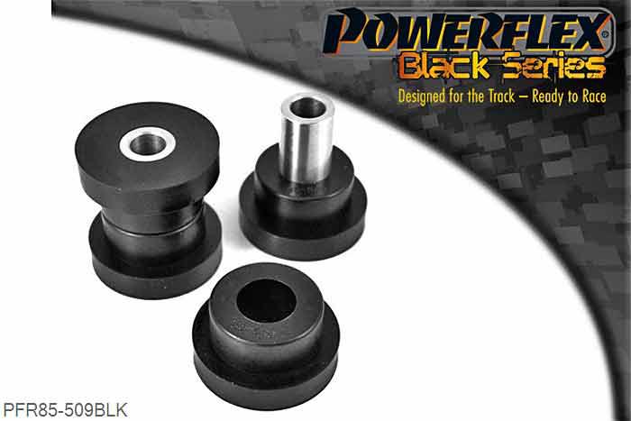 PFR85-509BLK, Audi A3 MK2 8P (2003-) Rear Lower Spring Mount Outer, This bush is suitable for Road and Black Series applications. It is the same part as the Road Series but with Black Series packaging. Fits into 1K0505311AB wishbone., 2 stuk(s) benodigd  per auto, 2 stuk(s) in verpakking, prijs per set van 2 stuk(s)
