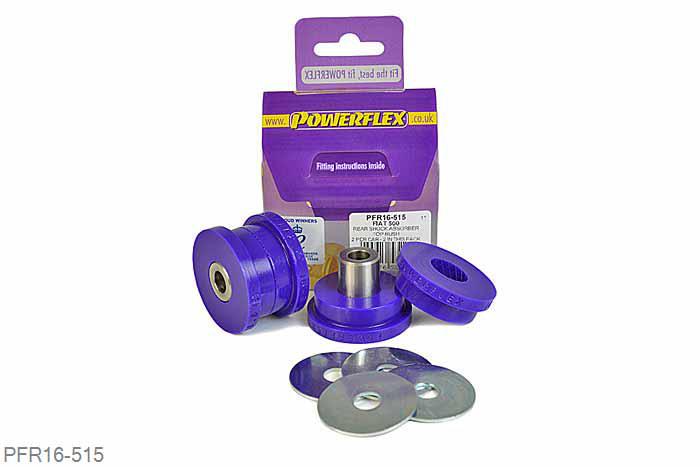 PFR16-515, Fiat 500 (2007-), Rear Shock Absorber Top Mounting Bush Replaces the top bush on the standard OE shock absorber including the Abarth models. Shock absorber OE part numbers 51857840, 51857841, 51857842, 51857843, 51860150, 51864833, 51957098, 5744631., 2 stuk(s) benodigd  per auto, 2 stuk(s) in verpakking, prijs per set van 2 stuk(s)