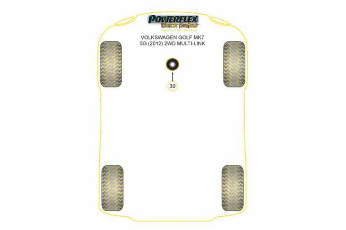 PFF85-832BLK, VW GOLF MK7 5G 2WD MULTI-LINK Lower Engine Mount (Large) Insert, This part is a insert for OEM part number 5Q0198 037 B., 1 stuk(s) benodigd  per auto, 1 stuk(s) in verpakking, prijs per set van 1 stuk(s)