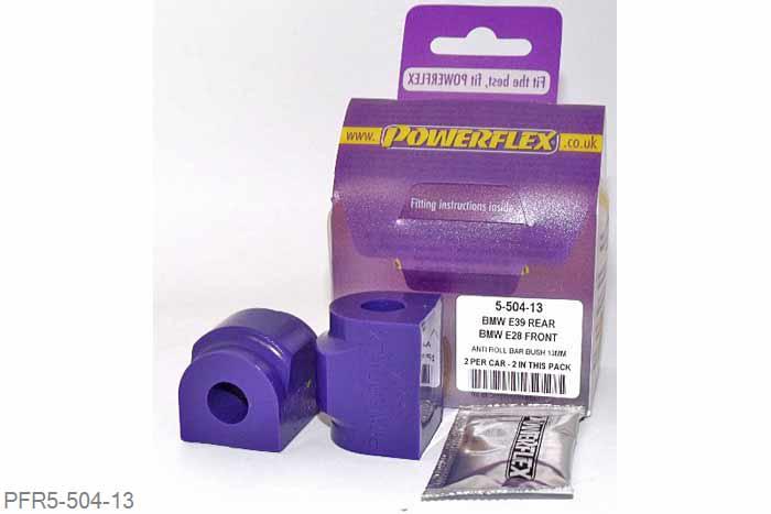 PFR5-504-13, BMW E28 5 Series (1982 - 1988), E24 6 Series (1982 - 1989), Front Anti Roll Bar Mounting Bush 13mm Please check anti roll bar diameter before ordering - Some part numbers may be described as for the rear but are also for the front anti roll bar on some models. It will not fit E24 6 series models built before 05/1982. 13mm, 2 stuk(s) benodigd  per auto, 2 stuk(s) in verpakking, prijs per set van 2 stuk(s)