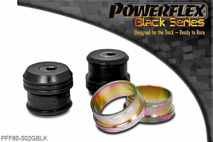 PFF60-502GBLK, Renault Megane II inc RS 225, R26 and Cup (2002 - 2008) Front Arm Rear Bush Anti-Lift & Caster Offset, This part provides additional caster offset and also gives additional anti lift for improved traction. For a non adjustable bush use PFF60-501. This part replaces OE number: 8200041166., 2 stuk(s) benodigd  per auto, 2 stuk(s) in verpakking, prijs per set van 2 stuk(s)