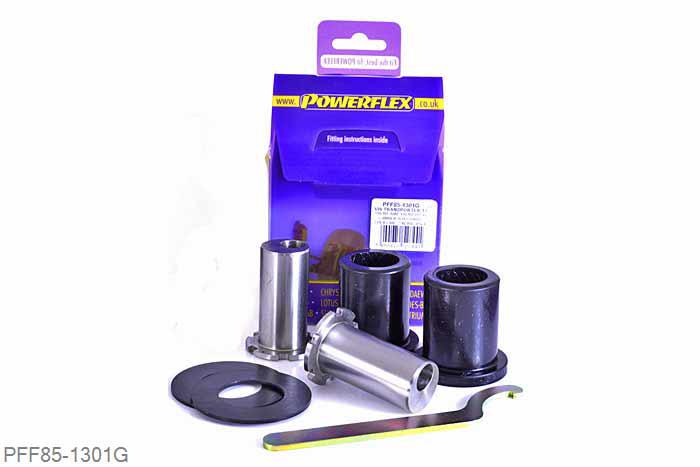 PFF85-1301G, VW T5 Transporter (2003 -), Front Arm Front Bush, Camber Adjustable This bush allows +/- 0.75 degrees of camber adjustment.  For a non adjustable bush use PFF85-1301. Oe Nr 7H0407183, 2 stuk(s) benodigd  per auto, 2 stuk(s) in verpakking, prijs per set van 2 stuk(s)