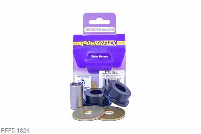 PFF5-1824, Mini Mini Countryman R60 4WD (2010-2015), Lower Engine Mount Small Bush This part replaces the small original rubber bush in bracket OE numbers: 22119806994 and 22119806995, fits 2WD and 4WD vehicles., 1 stuk(s) benodigd  per auto, 1 stuk(s) in verpakking, prijs per set van 1 stuk(s)