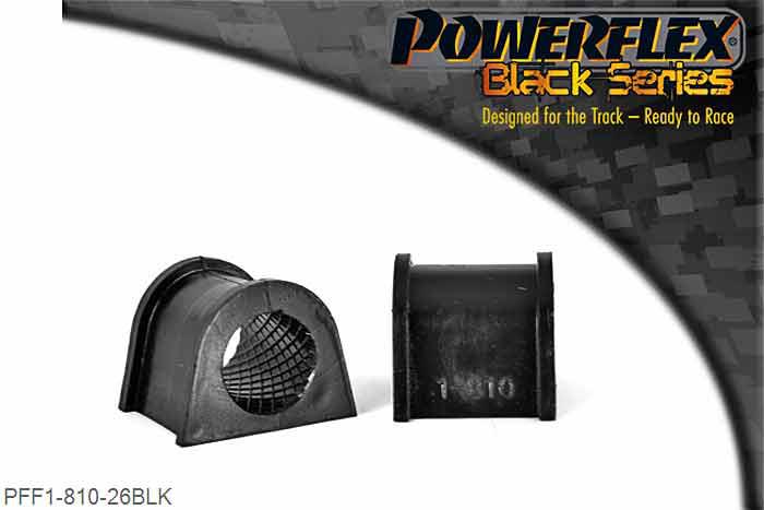 PFF1-810-26BLK, Alfa Romeo 147 (2000-2010), 156 (1997-2007), GT (2003-2010) Front Anti Roll Bar Bush 26mm, Fits Eibach Sports Anti Roll Bars 26mm, 2 stuk(s) benodigd  per auto, 2 stuk(s) in verpakking, prijs per set van 2 stuk(s)
