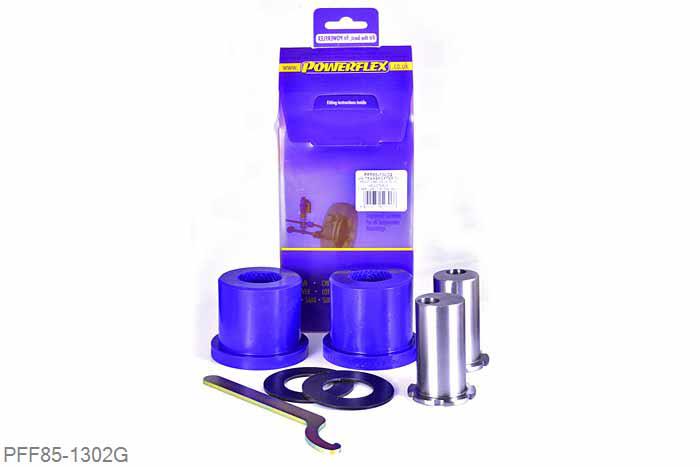 PFF85-1302G, VW T5 Transporter (2003 -), Front Arm Rear Bush, Caster Adjustable This bush allows +/- 0.6 degrees of caster adjustment.  For a non adjustable bush use PFF85-1302. - Oe Nr 7H0407182, 2 stuk(s) benodigd  per auto, 2 stuk(s) in verpakking, prijs per set van 2 stuk(s)