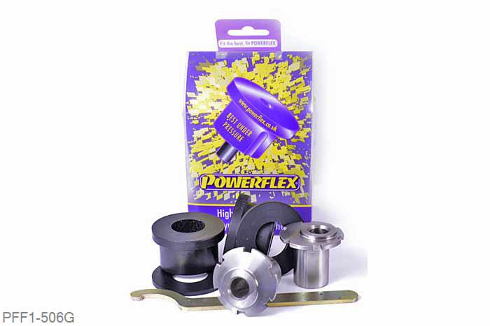 PFF1-506G, Alfa Romeo 159 (2005-2011), Front Upper Arm Rear Bush, Adjustable On car adjustable bush allowing changes to the camber and caster angles. Use in conjunction with PFF1-505GBLK. This part replaces bush in arm OE numbers: 50704947,51787337, 50707481, 51835397, 50704948, 51787336, 50707480, 51835398. For a non-adjustable version of this bush please use PFF1-506., 2 stuk(s) benodigd  per auto, 2 stuk(s) in verpakking, prijs per set van 2 stuk(s)