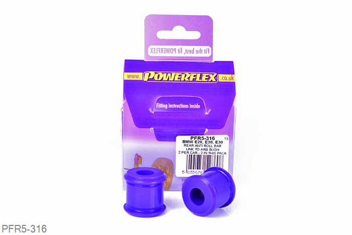 PFR5-316, BMW E30 3 Series (1982 - 1991), Rear Anti Roll Bar Link To Anti Roll Bar Bush This part fits into BMW link rod arm OE numbers: 33551124375 and 33551126932. It will not fit E24 6 series models built before 05/1982., 2 stuk(s) benodigd  per auto, 2 stuk(s) in verpakking, prijs per set van 2 stuk(s)