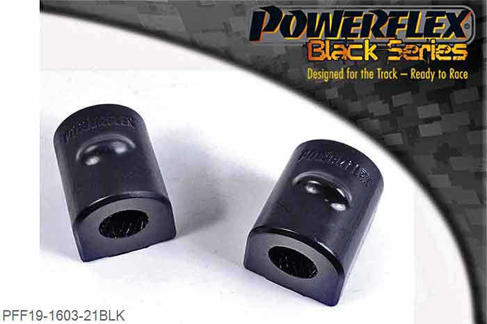 PFF19-1603-21BLK, Ford Focus Mk3 Front Anti Roll Bar To Chassis Bush 21mm, Please check bar diameter before ordering. Replaces Ford part numbers 1478582, 1683481, 1686183, 1715440, , 1718026, 1872133. Land Rover part number LR030743 21mm, 2 stuk(s) benodigd  per auto, 2 stuk(s) in verpakking, prijs per set van 2 stuk(s)