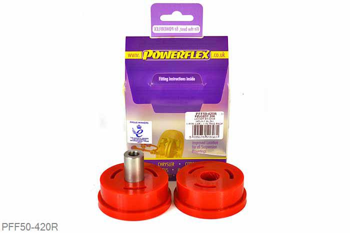 PFF50-420R, Peugeot 206, Lower Rear Engine Mount Bush PFF50-420R fits diesel engines with a 65mm original bush. For vehicles with a 70mm bush use part number PFF50-306R., 1 stuk(s) benodigd  per auto, 1 stuk(s) in verpakking, prijs per set van 1 stuk(s)