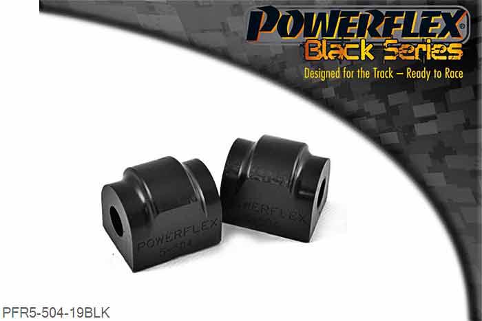 PFR5-504-19BLK, BMW E46 3 Series Compact Rear Roll Bar Mounting Bush 19mm, Please check anti roll bar diameter before ordering - Some part numbers may be described as for the rear but are also for the front anti roll bar on some models. It will not fit E24 6 series models built before 05/1982. 19mm, 2 stuk(s) benodigd  per auto, 2 stuk(s) in verpakking, prijs per set van 2 stuk(s)