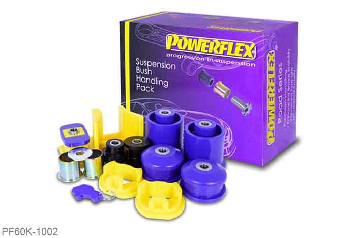 PF60K-1002, Renault Clio III Sport 197/200 (2005 - 2012), Powerflex Handling Pack Included within this pack are the following parts:PFF60-801Front Arm Front BushPFF60-802Front Arm Rear BushPFR60-810Rear Beam Mounting BushPFF60-820Lower Engine Mount InsertPFF60-821Upper Engine Mount InsertPFF60-822Upper Engine Mount Torque Arm BushThis Handling Pack contains a selection of parts from a complete vehicle listing, clickhereto see more parts available., 1 stuk(s) benodigd  per auto, 1 stuk(s) in verpakking, prijs per set van 1 stuk(s)