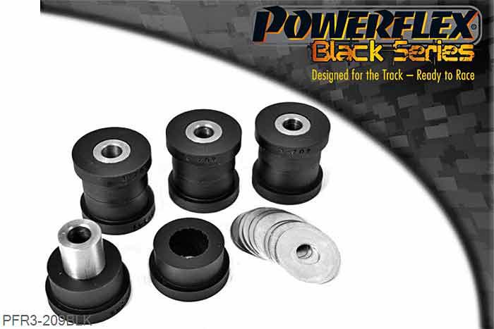PFR3-209BLK, Audi S/RS 80, 90 Quattro inc Avant (1992-1996), S2 inc Avant B4, RS2 B4 (1994-1996) Rear Upper Arm Inner Bush, FITS PRESSED STEEL ARMS ONLY FOR CAST ARMS USE PFR3-212. This bush is suitable for Road and Black Series applications. It is the same part as the Road Series but with Black series packaging. Oe Nrs 8A0505185A - 8D0505185A, 4 stuk(s) benodigd  per auto, 4 stuk(s) in verpakking, prijs per set van 4 stuk(s)