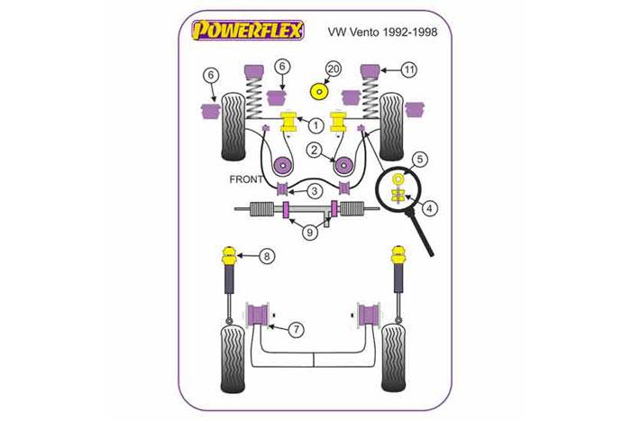 EXH006, VW Vento (1992 - 1998), Exhaust Mounts , 1 stuk(s) benodigd  per auto, 1 stuk(s) in verpakking, prijs per set van 1 stuk(s)