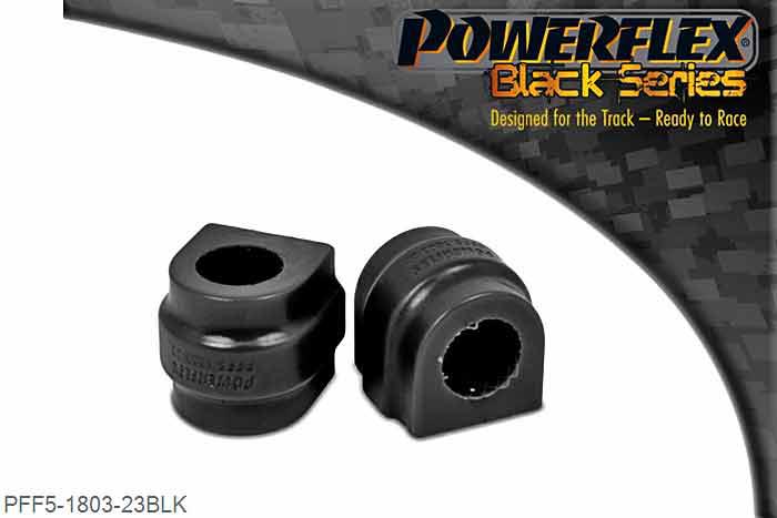 PFF5-1803-23BLK, Mini Mini Countryman R60 4WD (2010-2015) Front Anti Roll Bar Mounting Bush - 23mm, This part replaces OE number: 31309813412 and fits 23mm diameter anti roll bars on vehicles with sports suspension. For vehicles without sports suspension, please use PFF5-1803-22. 23mm, 2 stuk(s) benodigd  per auto, 2 stuk(s) in verpakking, prijs per set van 2 stuk(s)