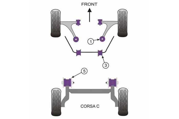 EXH016, Opel Corsa C (2000-2006), Universal Exhaust Mount Quantity as required A=56mm B=38mm, 1 stuk(s) benodigd  per auto, 1 stuk(s) in verpakking, prijs per set van 1 stuk(s)