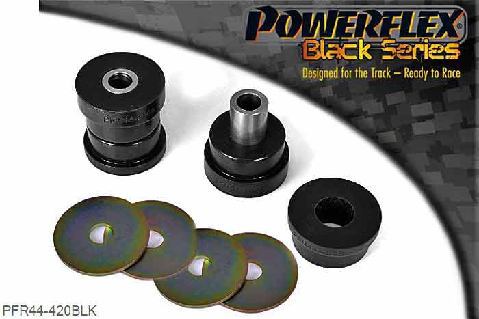 PFR44-420BLK, Mitsubishi Lancer Evolution 7-8-9 (inc 260) Rear Diff Front Mounting Bush, RS Models Only, Fits RS models and non AYC vehicles only, replaces OE part number RA369384. For vehicles fitted with AYC use PFR44-120., 2 stuk(s) benodigd  per auto, 2 stuk(s) in verpakking, prijs per set van 2 stuk(s)