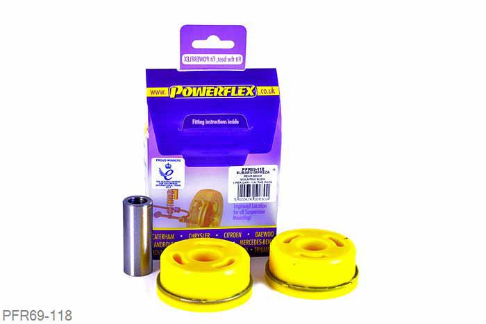 PFR69-118, Subaru Impreza Turbo, WRX and Sti (GD,GG 00 to 07), Rear Subframe-Front Outrigger To Chassis Left Side Fits the left hand side, for the right hand side use PFR69-124, 1 stuk(s) benodigd  per auto, 1 stuk(s) in verpakking, prijs per set van 1 stuk(s)