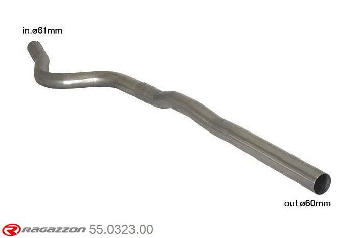 55.0323.00, BMW 1series E81-E82-E87-E88 E81(3porte-3doors) 123d (150kW) 2007-, Stainless steel centre pipe group NCut of the original centre silencer. For the installation on the original rear silencer is necessary to order a coupling, which is indicated in the catalogue. inner input diameter 61mm pipe outer diameter 60mm outer outlet diameter 60mm