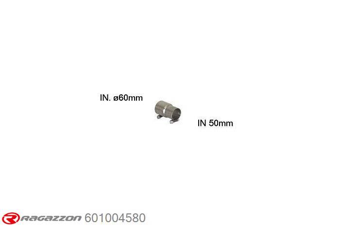 601004580, Audi A3 (typ 8V) 2012- 1.4TFSI (92kW) 2013-, Connecting sleeve for the installation of 55.0144.00 / 54.0076.00 on the original rear muffler