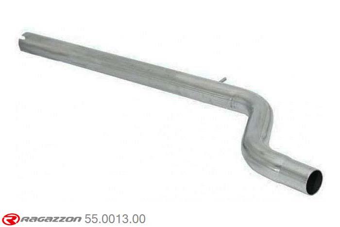 55.0013.00, Fiat Punto (typ176) 1.2 16V Sporting 1997 - 12/1998, Stainless steel centre pipe group NCut of the original centre silencer towards the rear silencer. The installation on the original rear silencer requires a modification of the original coupling. inner input diameter 45mm with reduction to  43mm pipe outer diameter 45mm outer outlet diameter 40mm