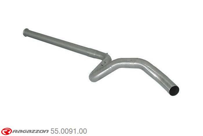 55.0091.00, Renault Megane II 2.0 16V RS (165Kw) 2002-, Stainless steel centre pipe group NCut of the original centre silencer towards the rear silencer. The installation on the original rear silencer requires a modification of the original coupling. pipe outer diameter 60mm outer outlet diameter 59