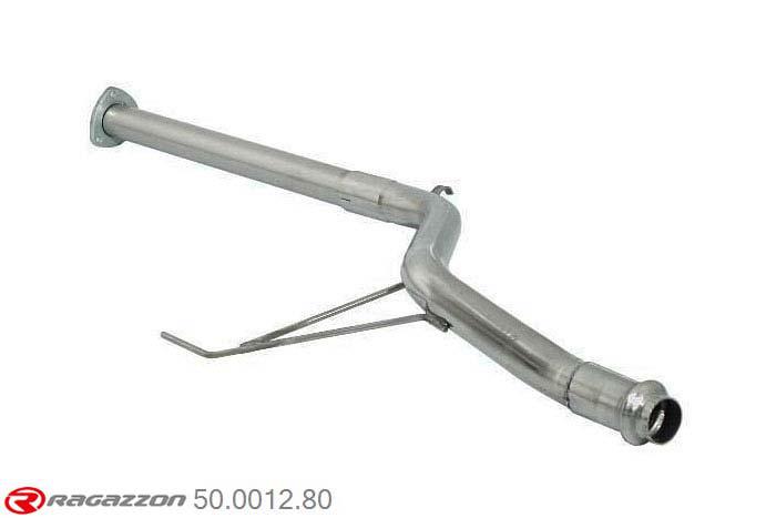 50.0012.80, Alfa Romeo 145 1.3 IE -1.6 IE - 1.7 16V 1994 - 1996, Stainless steel centre pipe group NCut of the original centre silencer towards the rear silencer. The installation on the original rear silencer requires a modification of the original coupling. pipe outer diameter 54mm