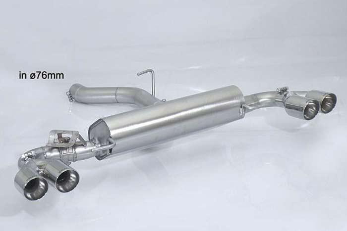 50.0523.57, Audi S/RS S1(8X) Sportback 2.0TFSI Quattro (170kW) Oversized Diameter 76mm 2014-, Stainless steel rear silencer left/right each with round Sport Line tail pipe 2x80 mm staggeredOversized exhaust pipe diameter 76 mmOversized exhaust pipe diameter. Not compatible with the pipe diameter of the original line. inner input diameter 76mm pipe outer diameter 76mm