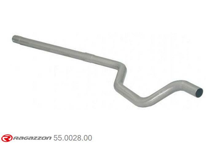 55.0028.00, Fiat Punto II (typ188) 1.2 (44kW) - 1.2 16V Sporting (59kW) 09/1999 - 05/2003, Stainless steel centre pipe group NCut of the original centre silencer towards the rear silencer. The installation on the original rear silencer requires a modification of the original coupling. inner input diameter 45mm with reduction to  42mm pipe outer diameter 45mm outer outlet diameter 42mm