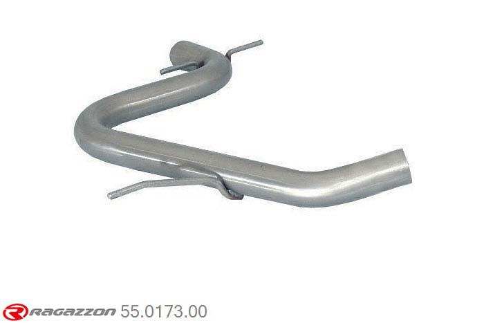 55.0173.00, VW Scirocco 2.0TFSI (147 / 155kW) 10/2008-, Stainless steel centre pipe group NCut of the original centre silencer. For the installation on the original rear silencer is necessary to order a coupling, which is indicated in the catalogue. outer input diameter 60mm pipe outer diameter 60mm outer outlet diameter 65mm